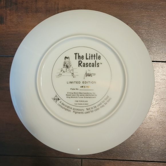 Limited Edition "The Little Rascals" Numbered Collectors Plate and COA - Picture 4 of 4